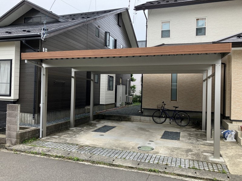 2台用折板カーポート、物置　建て替え工事